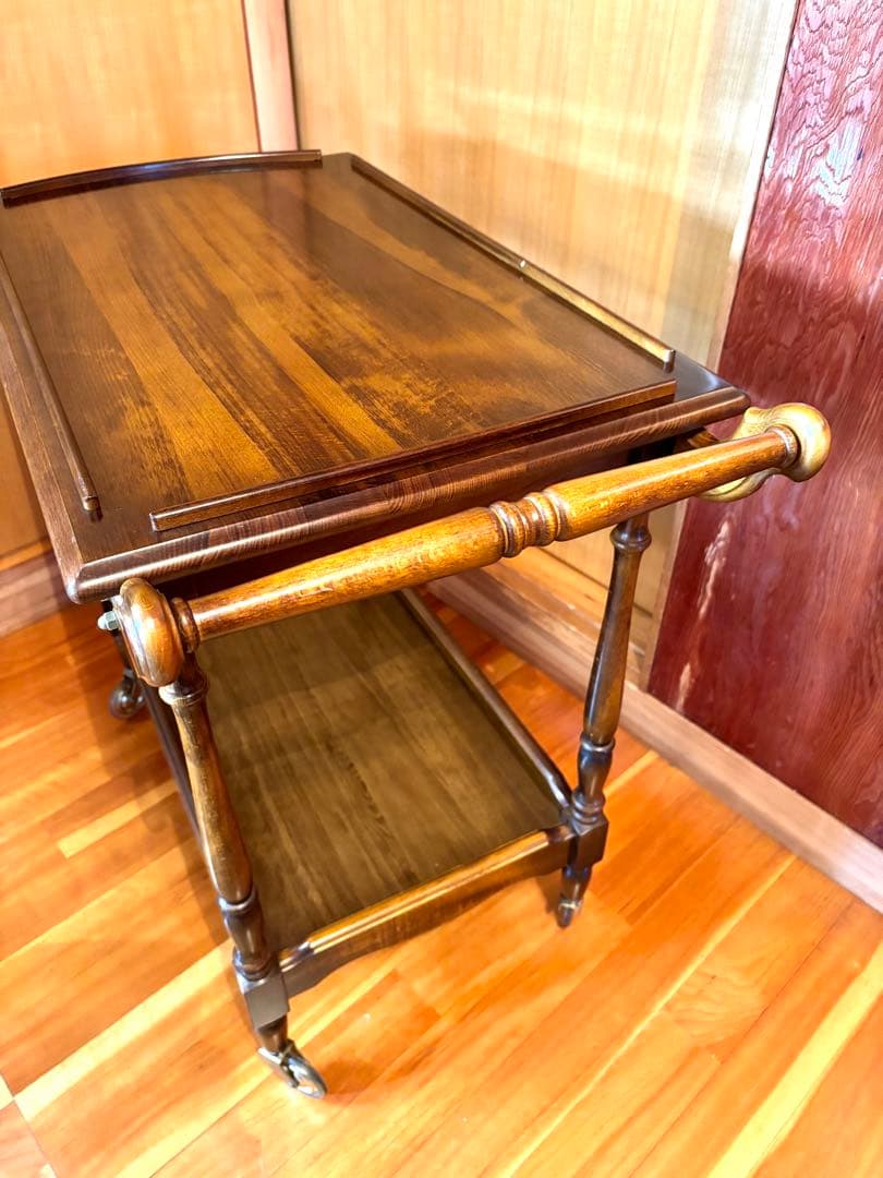 カリモク キッチンワゴン 2段 キャスター/持ち手 1995年