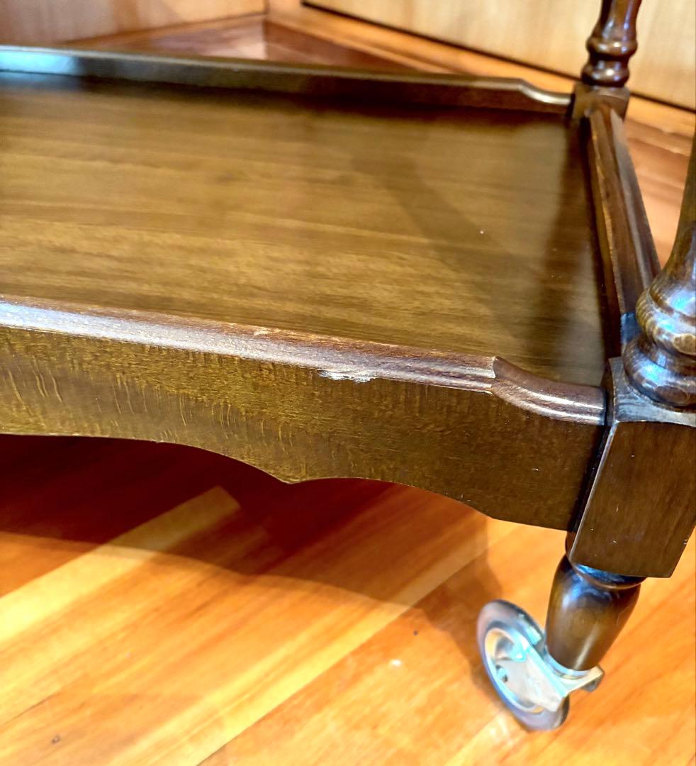 カリモク キッチンワゴン 2段 キャスター/持ち手 1995年