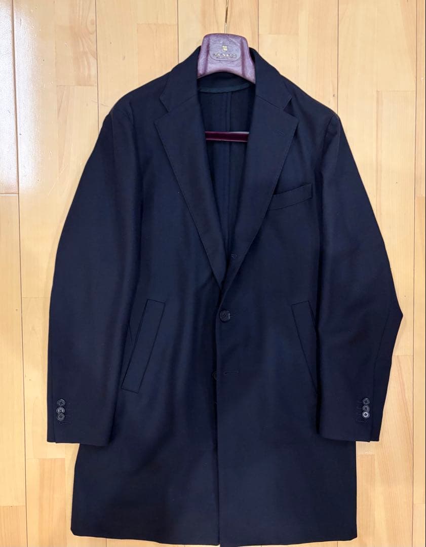 年末限定特価）EIDOS イタリア製ダークネイビー チェスターコート