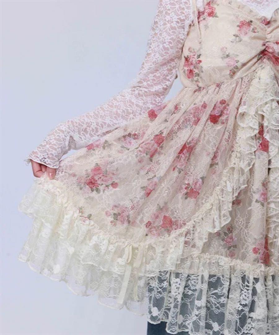 新品タグ付き★アクシーズファムブーケレースキャミチュニックワンピース懐古シリーズ