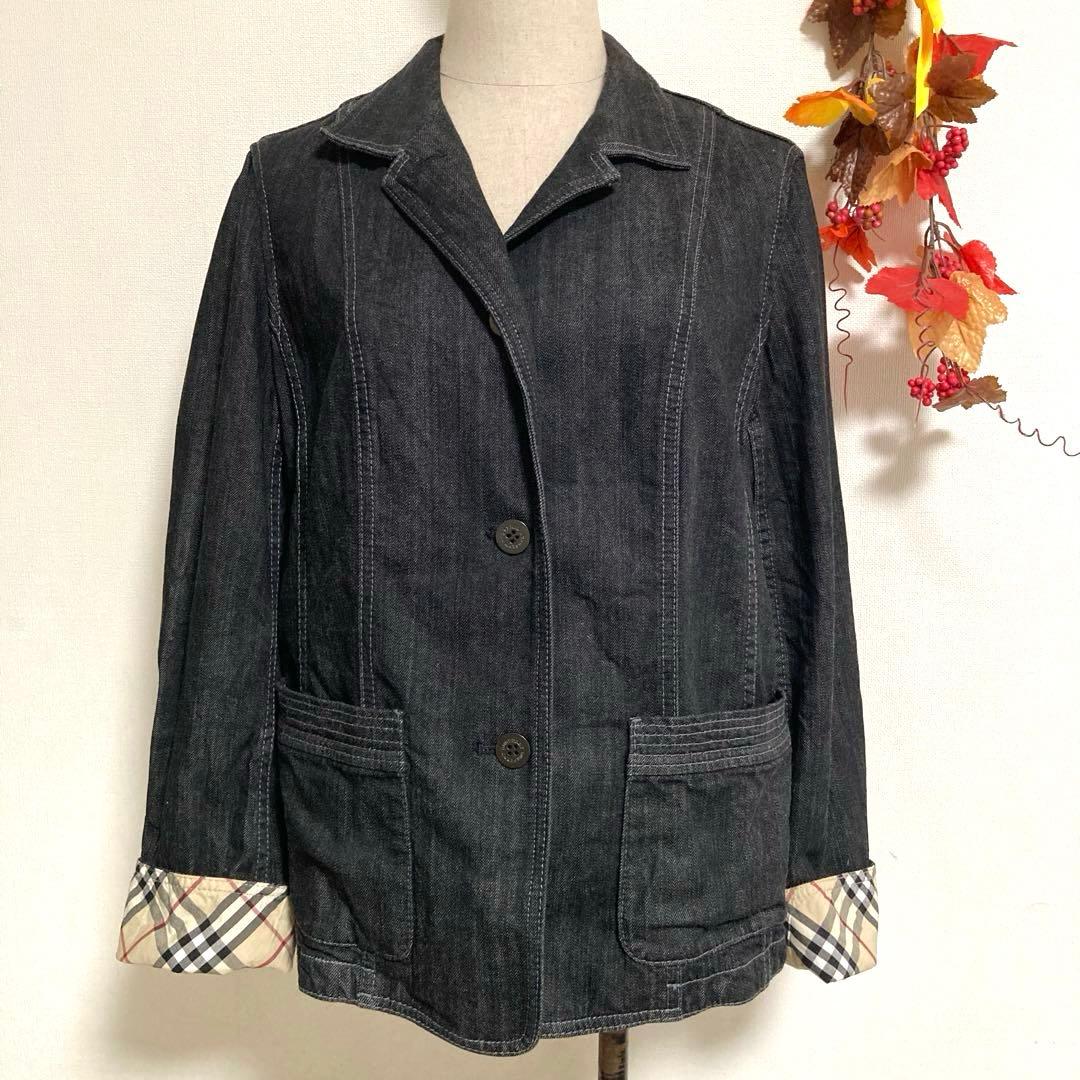 【大きいサイズ 】バーバリーロンドン デニムジャケット ノバチェック 46希少