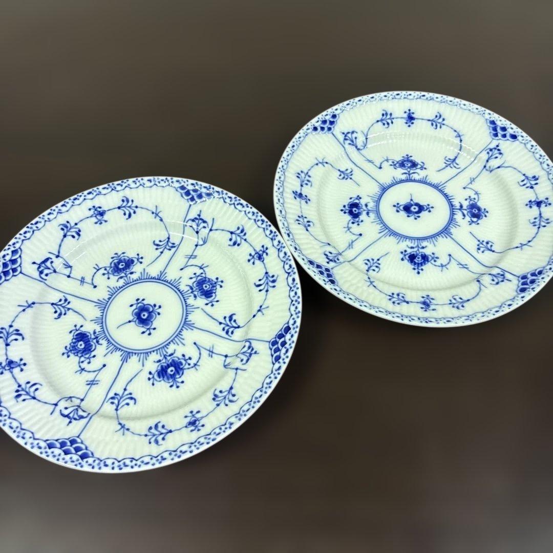 S2505 ロイヤルコペンハーゲン　ブルーフルーテッドプレイン プレート 2枚