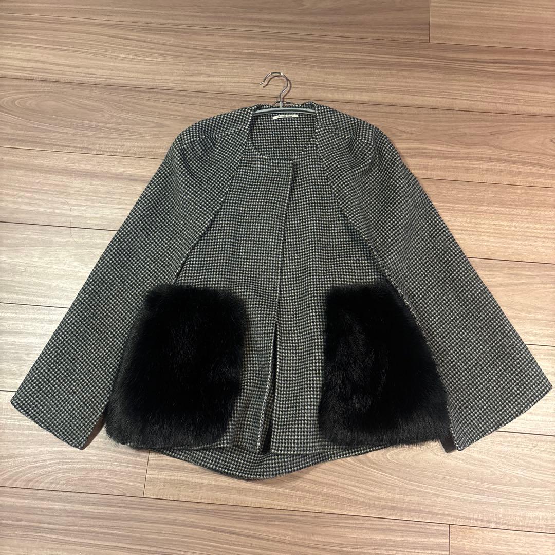 CELFORD チェック柄 ケープコート