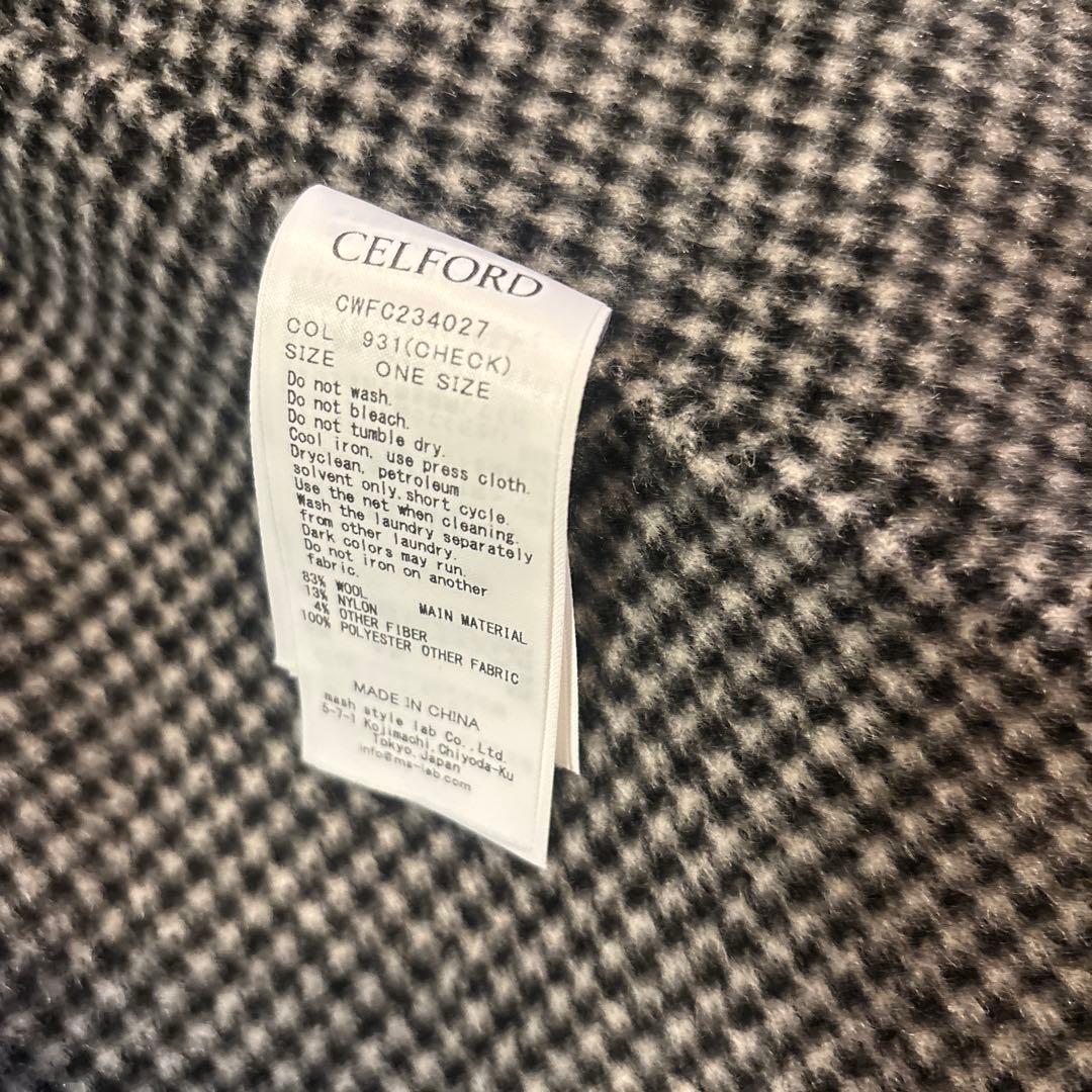 CELFORD チェック柄 ケープコート