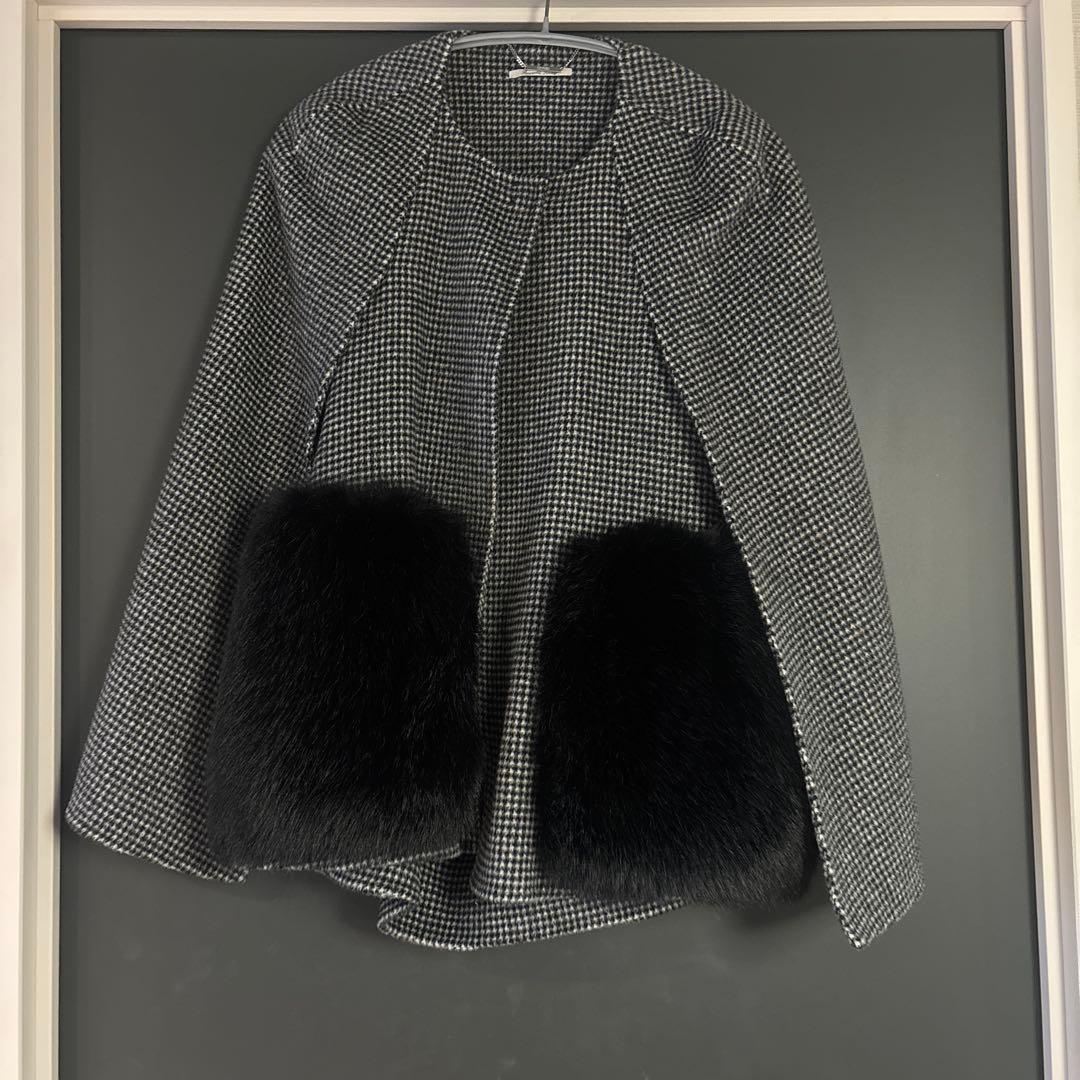 CELFORD チェック柄 ケープコート