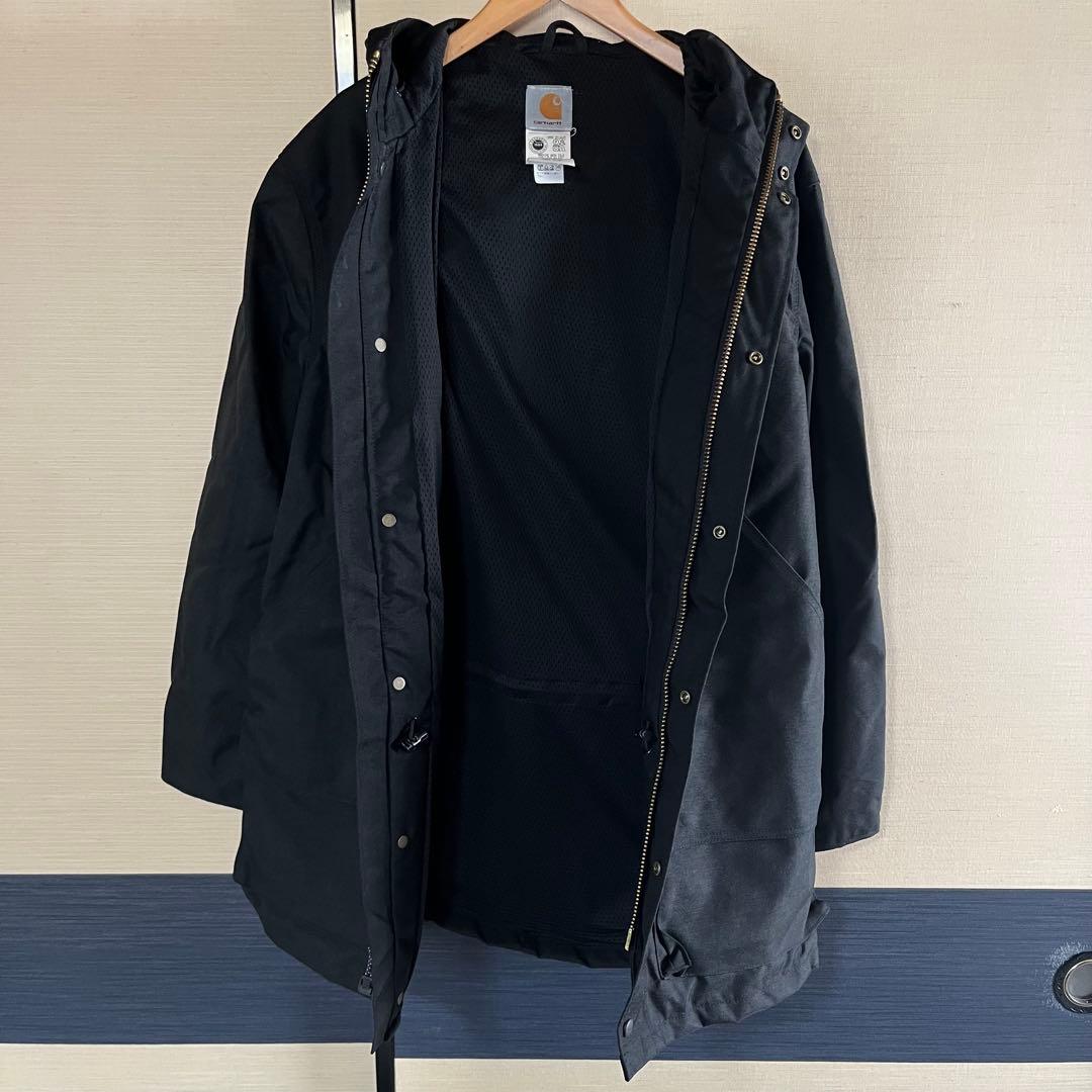 【美品】厚手 Carhartt アウター ブラック MゴールドWジップ仕様