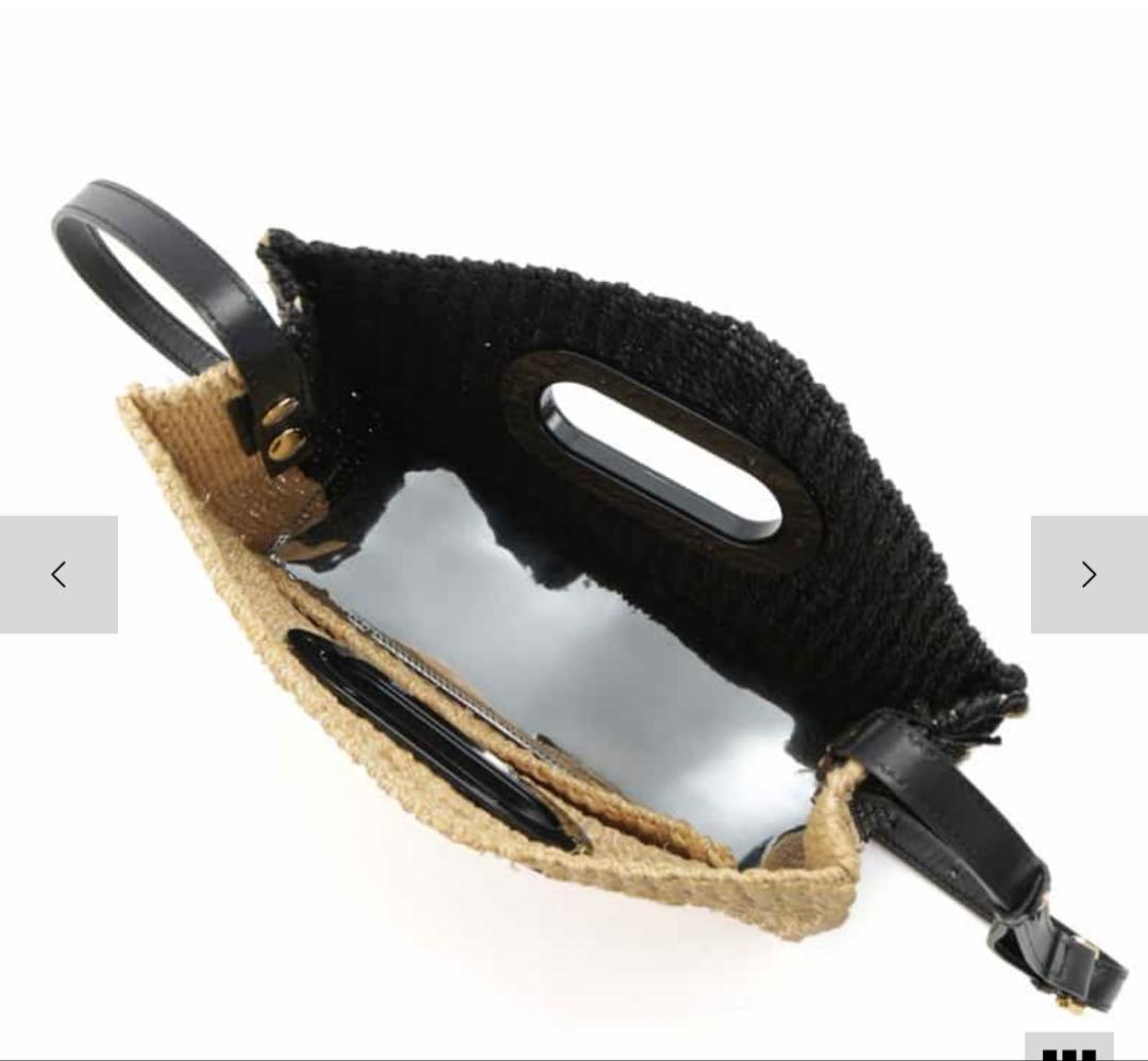 SACAI アバカ素材ショルダーバッグ ブラック/ナチュラル