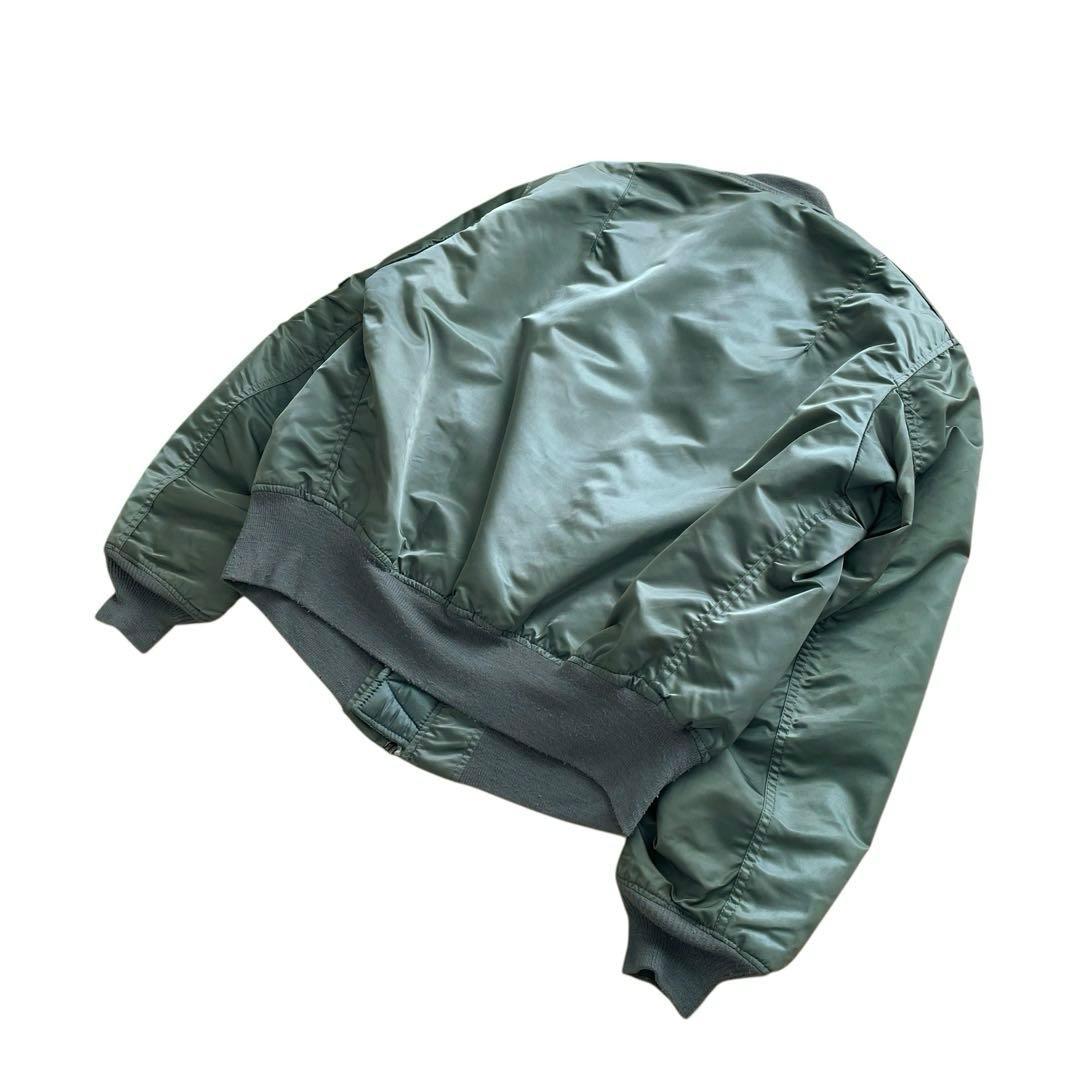 美品 90s USA製 ALPHA MA-1 グランドクルー カーキ L