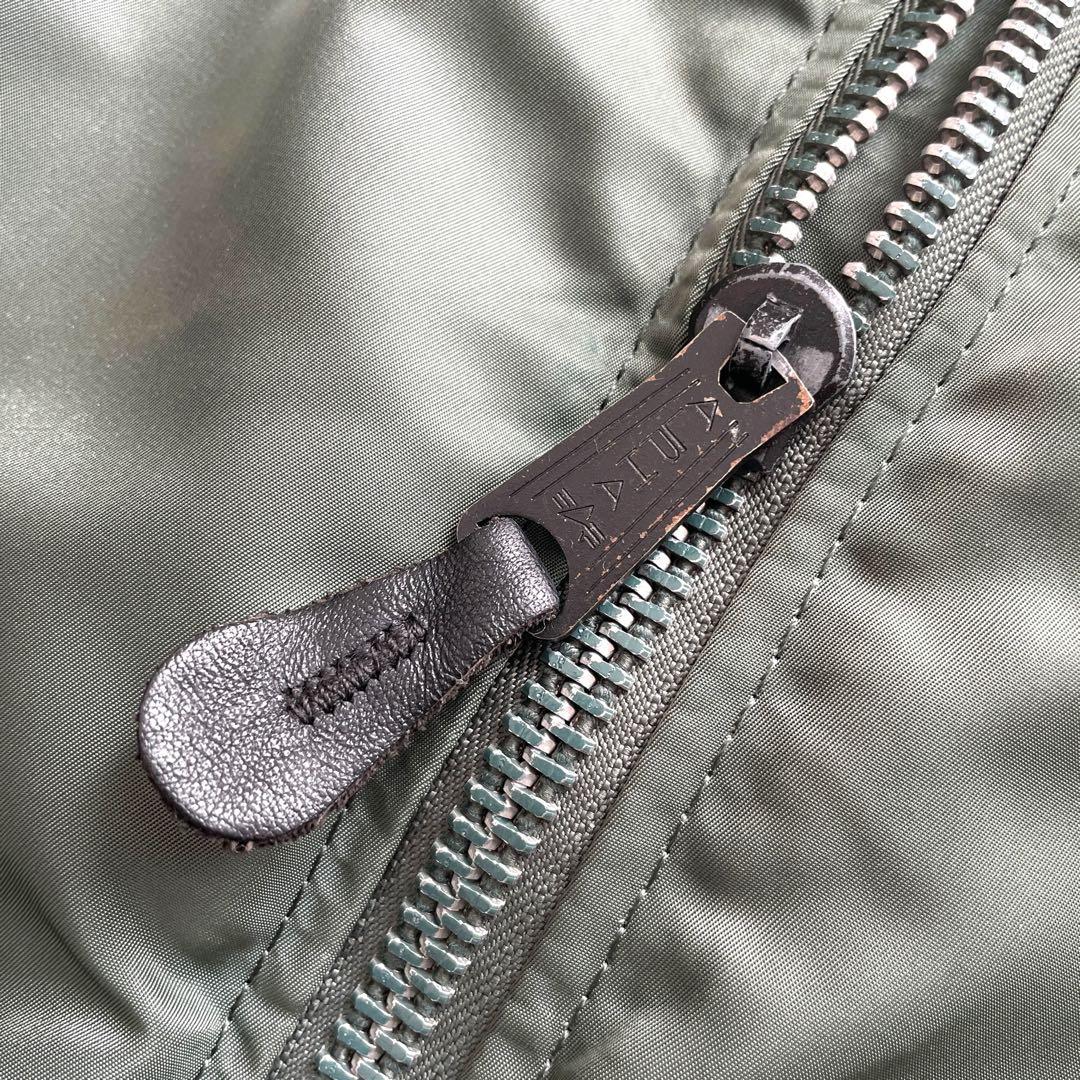 美品 90s USA製 ALPHA MA-1 グランドクルー カーキ L