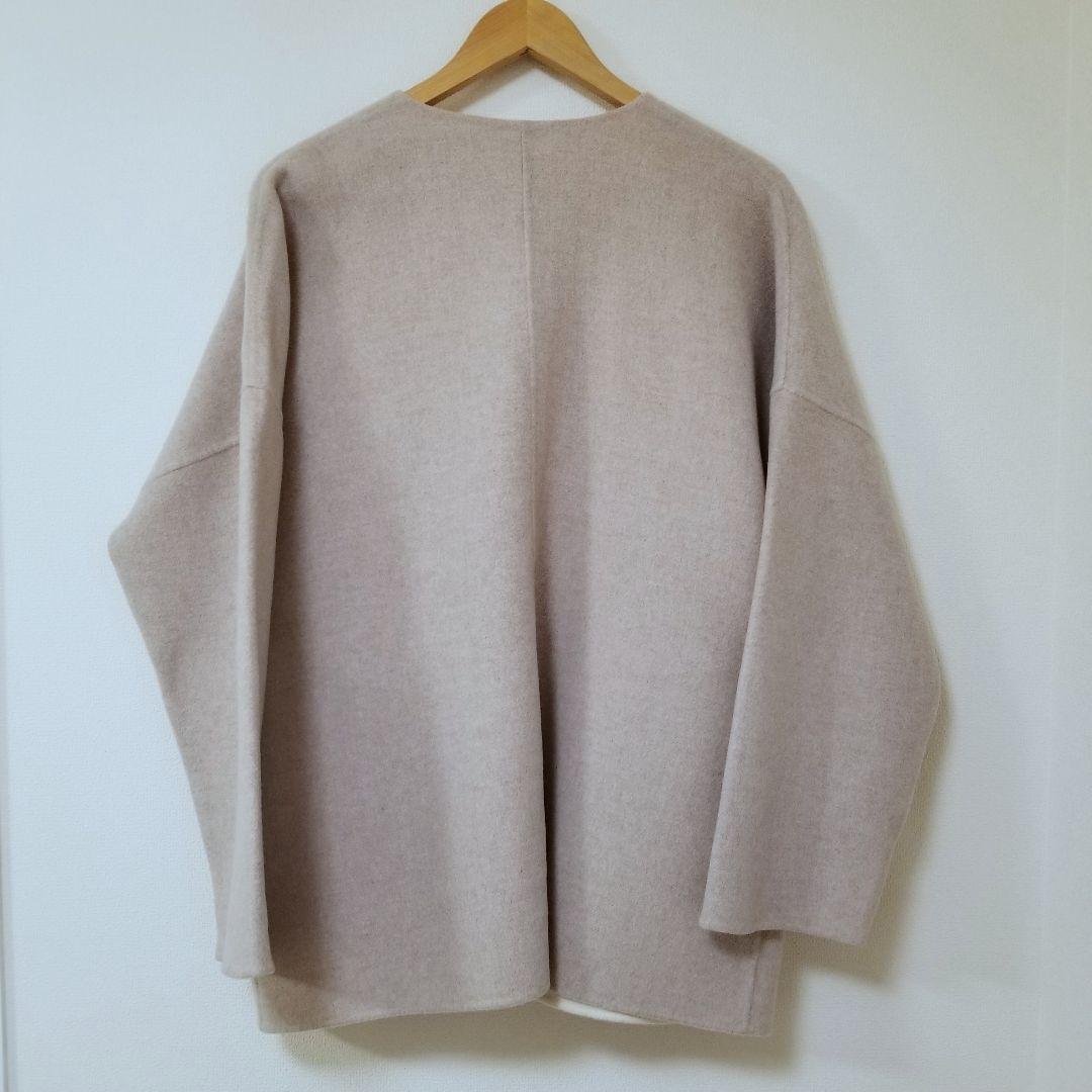 Demi-Luxe BEAMS ベルト付きリバーコート ベージュホワイト 38