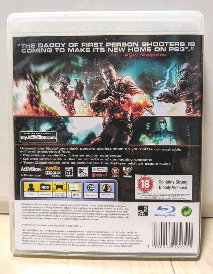 【レア品】PS3 Wolfenstein (ウルフェンシュタイン) UK版