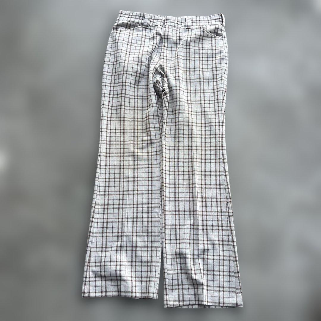70s Levis panatelaチェック柄スラックス talonジップ