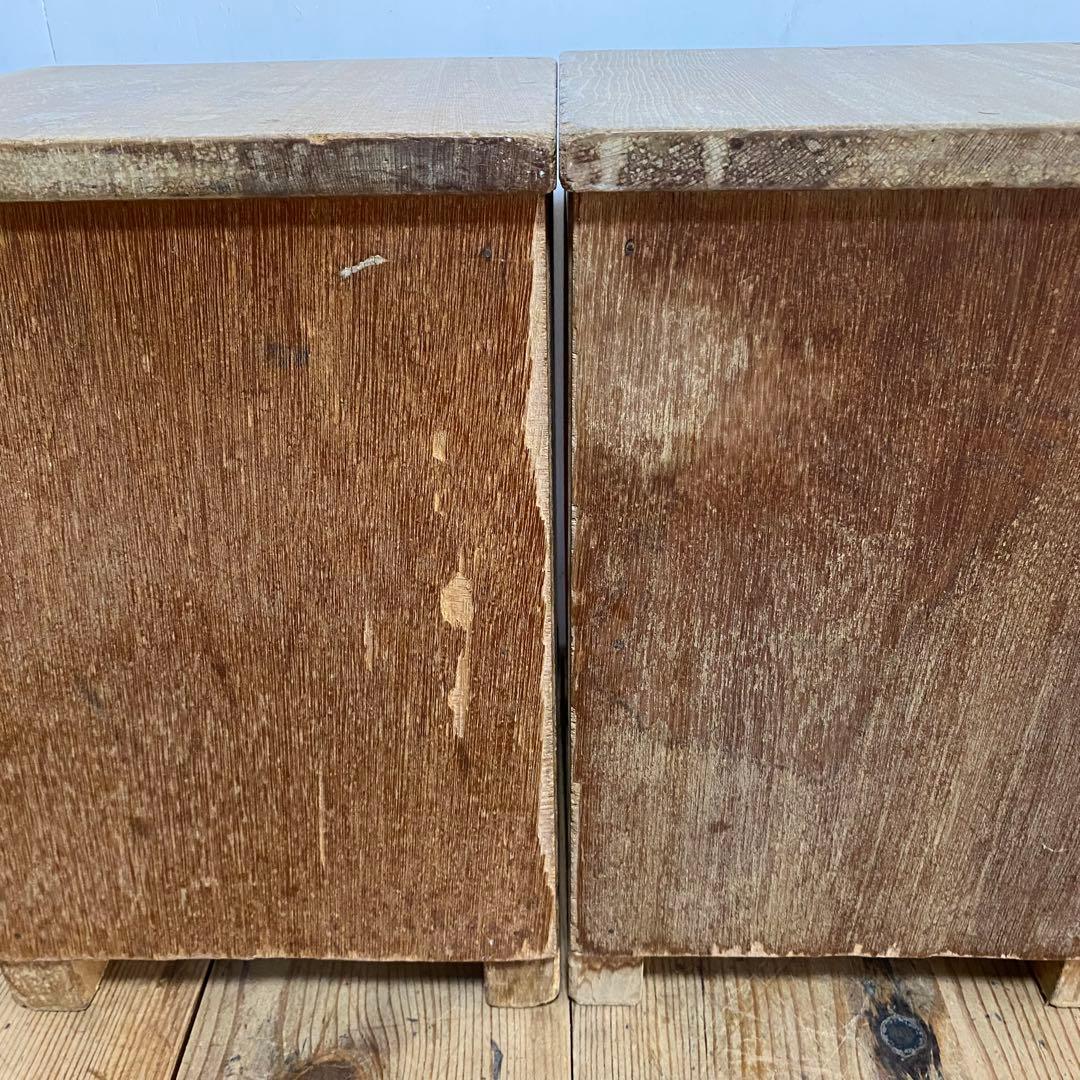 3脚セット アンティーク 角 スツール 椅子 植物台 昭和レトロ y84