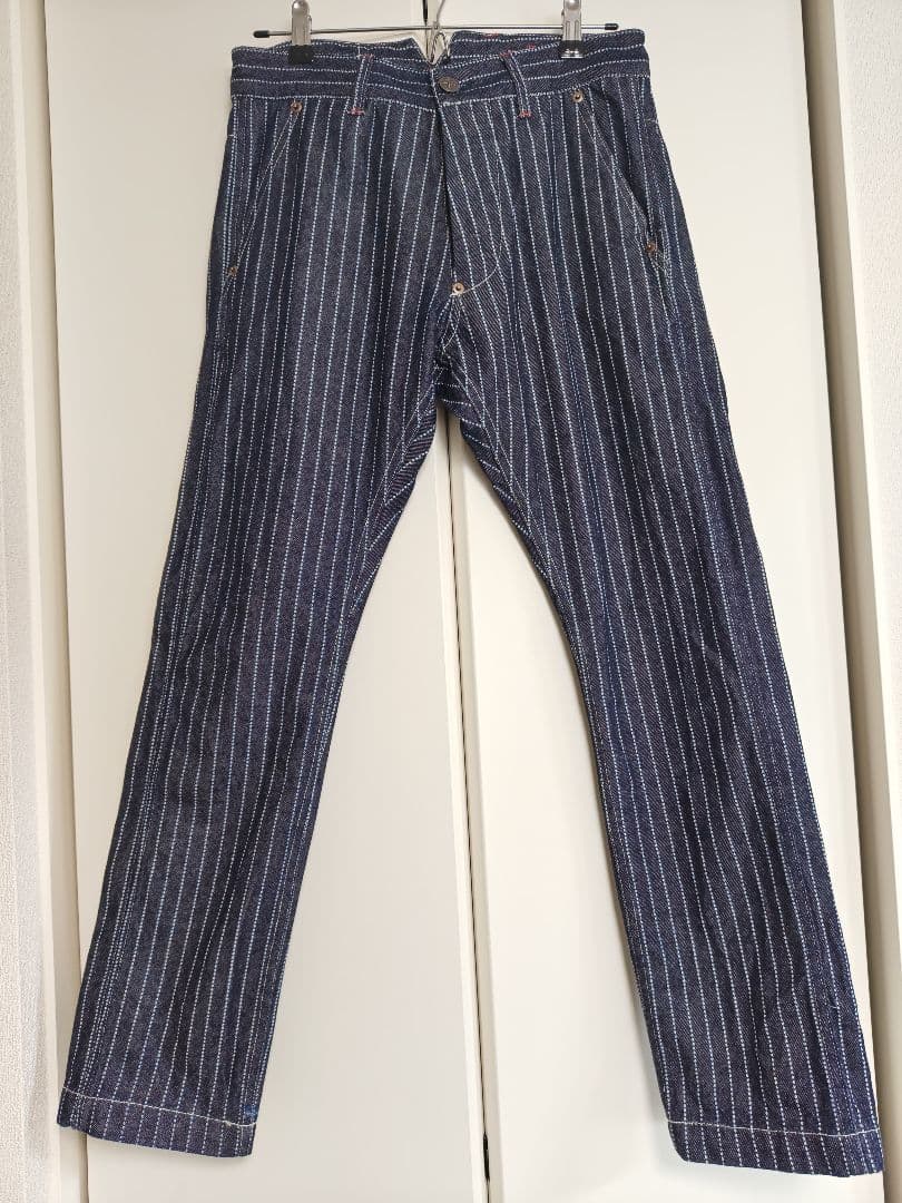 【希少】STRONGHOLD ウォバッシュ ヒッコリー デニム シンチバック