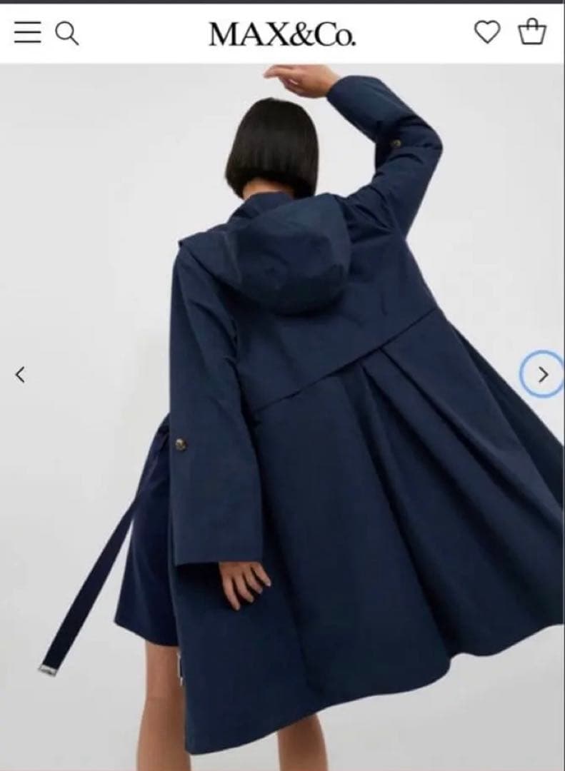 MAX&Co. フード付きネイビーコート
