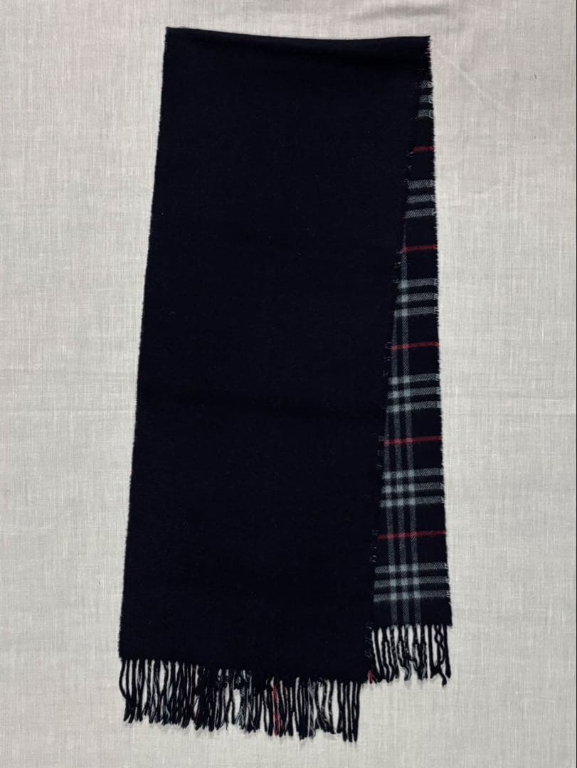 美品　バーバリーズ　ノバチェック　リバーシブルカシミヤ マフラー