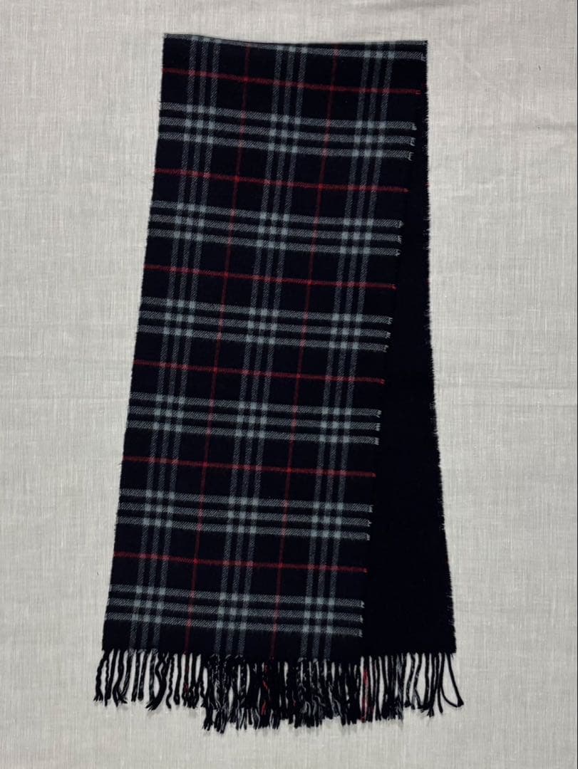 美品　バーバリーズ　ノバチェック　リバーシブルカシミヤ マフラー