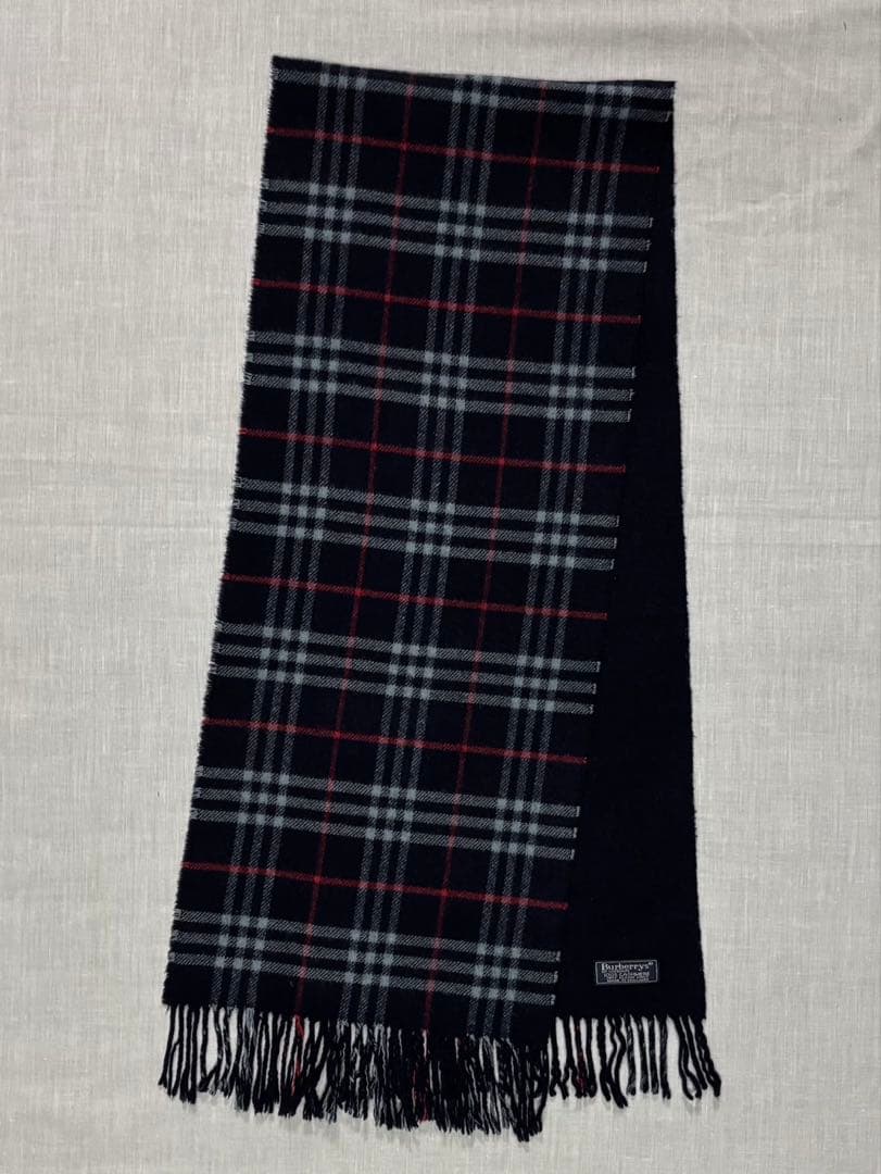 美品　バーバリーズ　ノバチェック　リバーシブルカシミヤ マフラー
