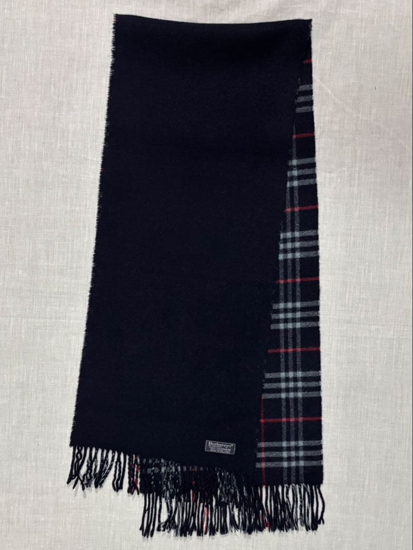美品　バーバリーズ　ノバチェック　リバーシブルカシミヤ マフラー