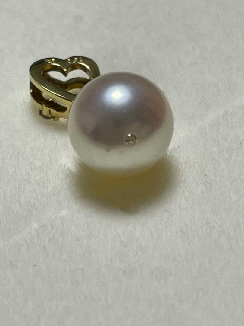 K18金ダイアモンドあこや真珠ネックレストップ