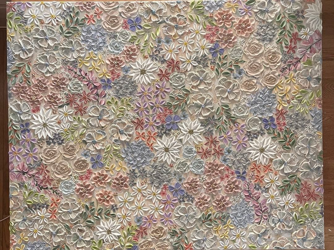 F30号 抽象アート キャンバス作品くすみカラー 優しい色合い 壁掛け