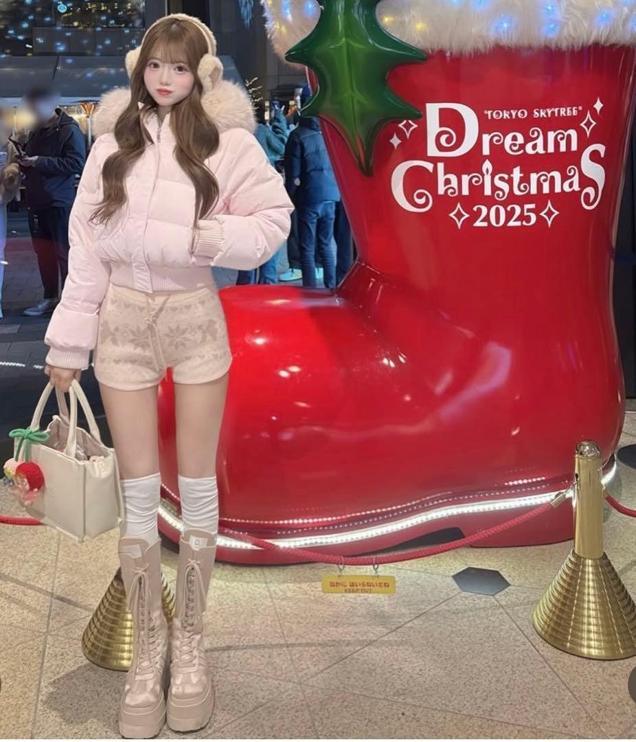 新品タグ付き ダーリッチ ノルディックニットショートパンツ FL ピンク