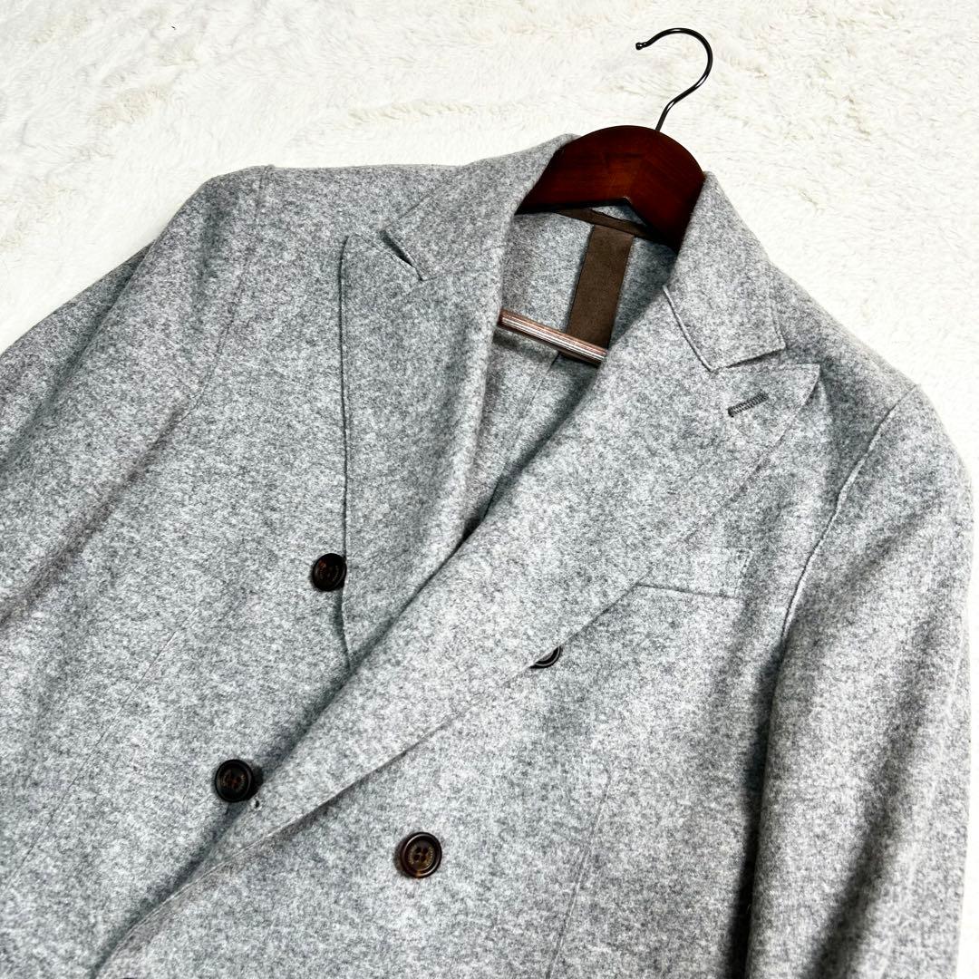 美品✨eleventyウール混　ストレッチ　ダブル ジャケット　46 グレー