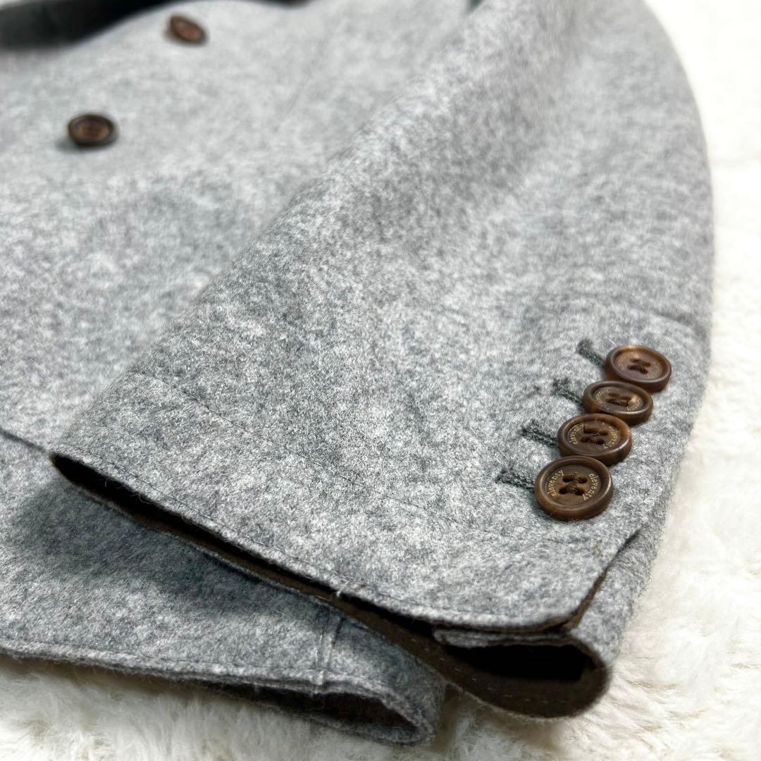 美品✨eleventyウール混　ストレッチ　ダブル ジャケット　46 グレー