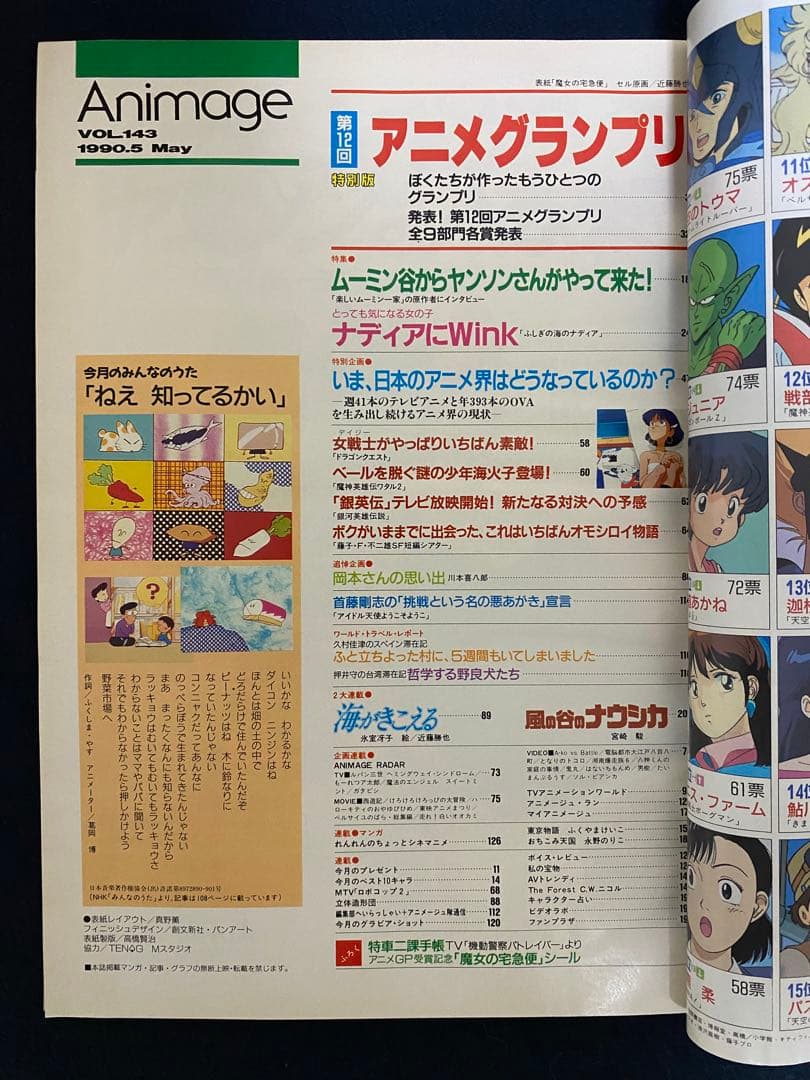 アニメージュ　1990年5月号　海がきこえる　第4回　ジブリ