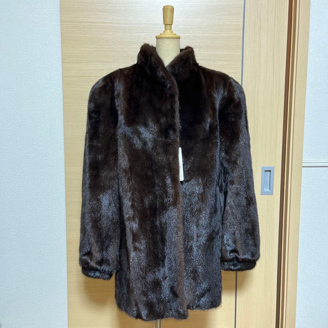 【美品】ミンク 茶色 コート Lucia Bianchi タグ付