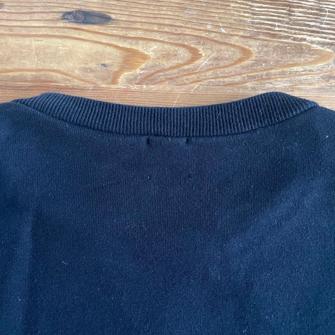 【6 ROKU】コットンウラケカラーステッチ クルーネックプルオーバー ブラック