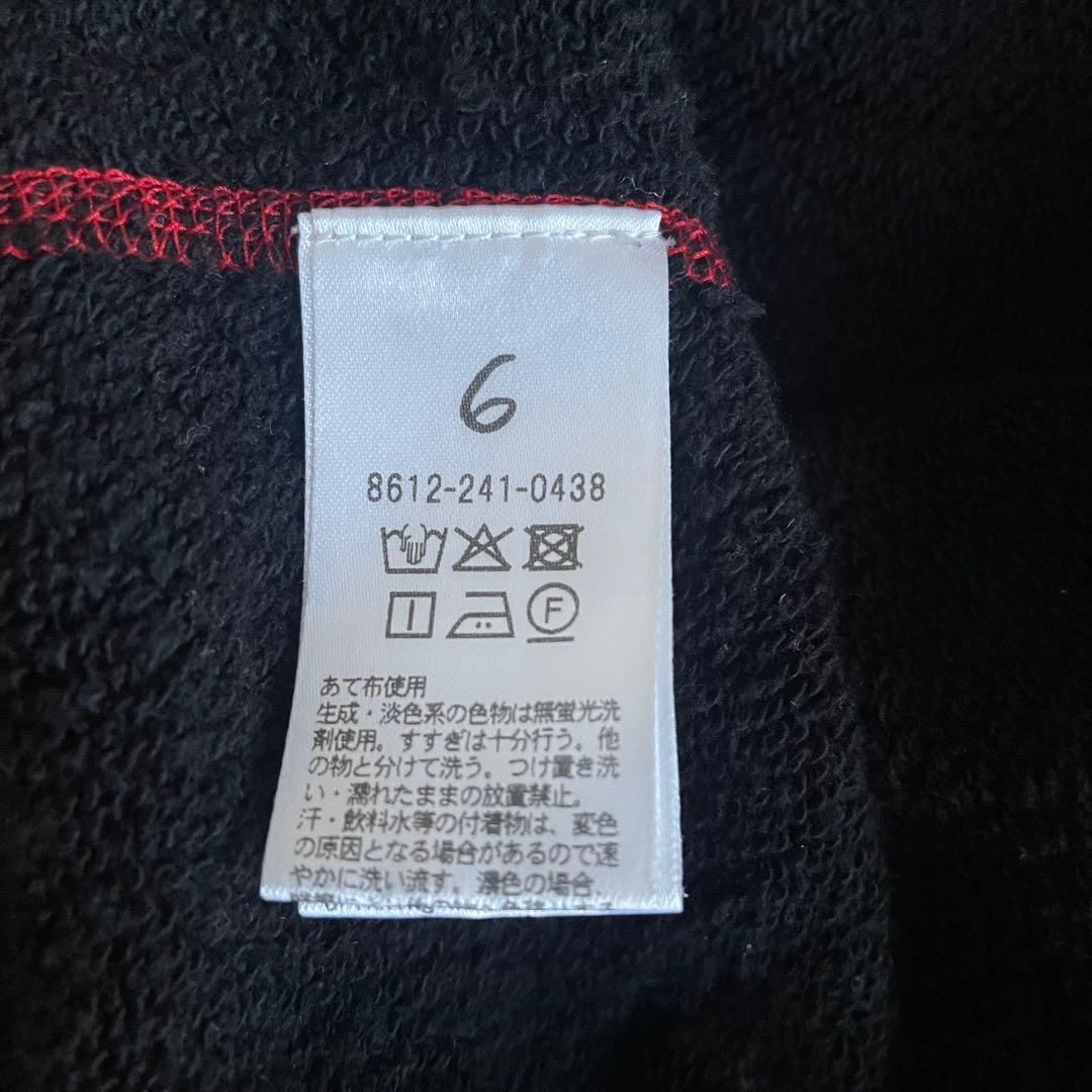 【6 ROKU】コットンウラケカラーステッチ クルーネックプルオーバー ブラック