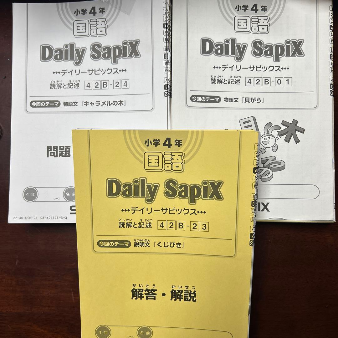 ㉑に　サピックス SAPIX 4年　国語　読解と記述　ディリーサピックス