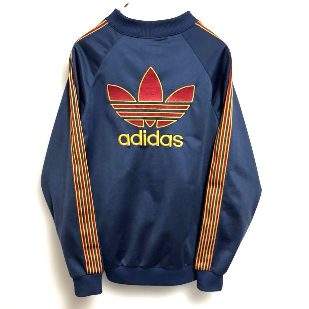 80s90s希少色ビッグロゴadidasアディダストラックジャケットジャージ