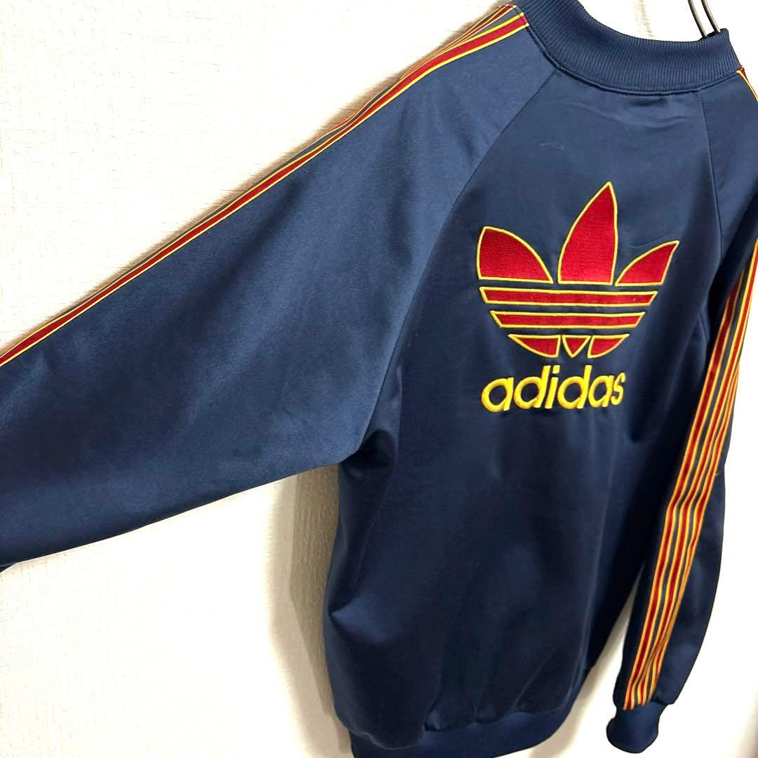 80s90s希少色ビッグロゴadidasアディダストラックジャケットジャージ