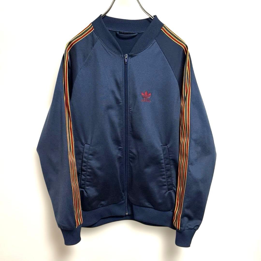 80s90s希少色ビッグロゴadidasアディダストラックジャケットジャージ