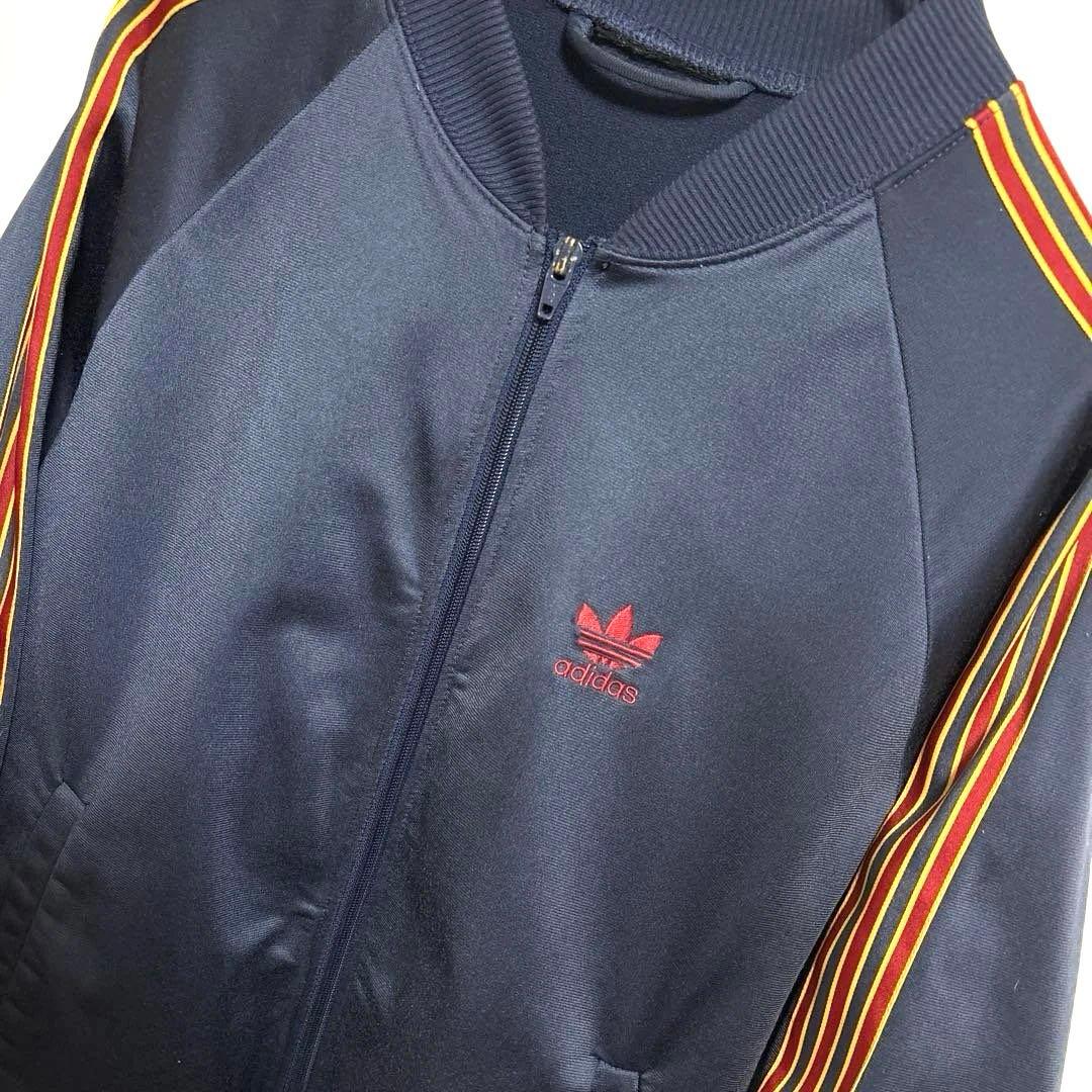 80s90s希少色ビッグロゴadidasアディダストラックジャケットジャージ