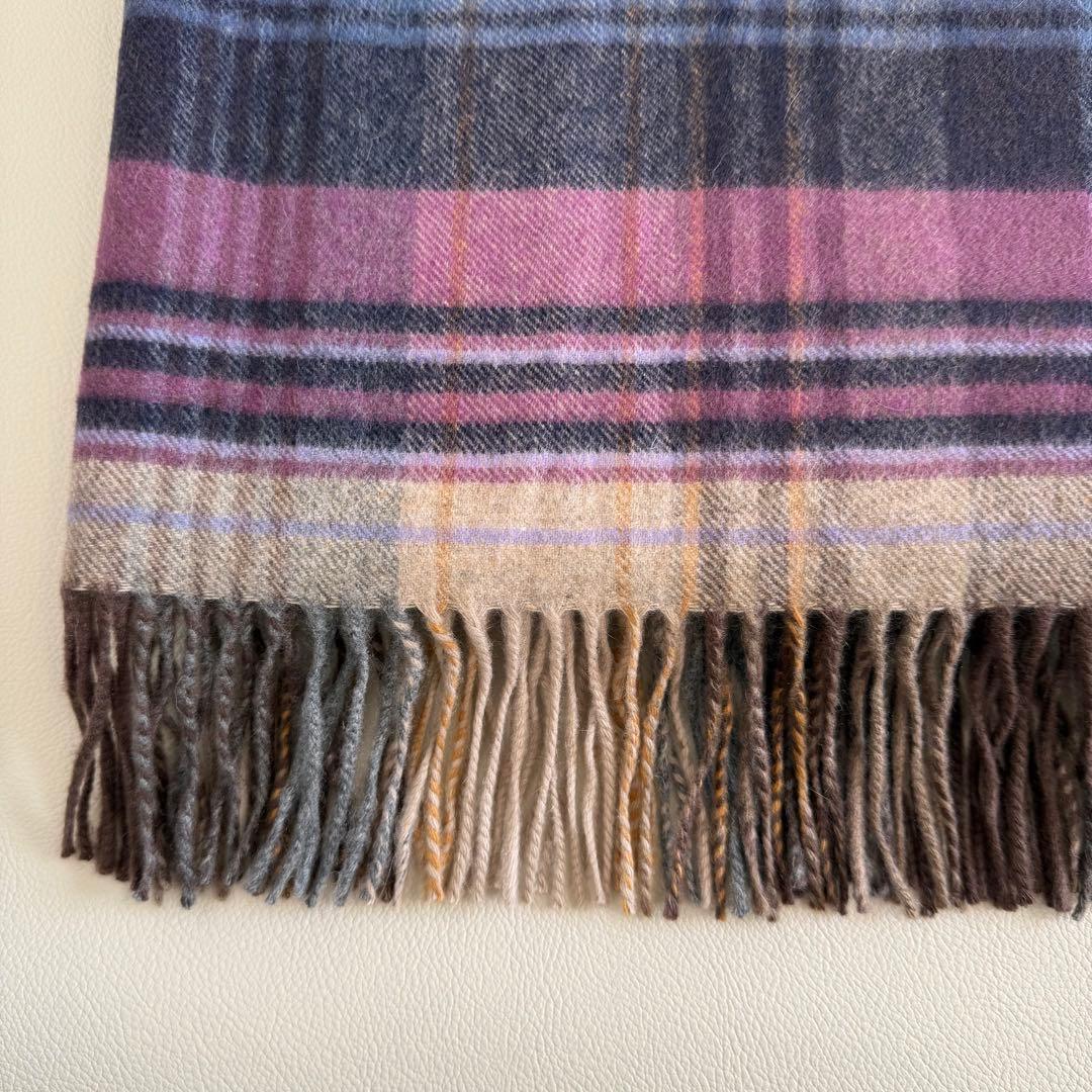 美品　ジョンストンズ　ローズアイル　大判　ストール　マフラー　カシミヤ　ピンク