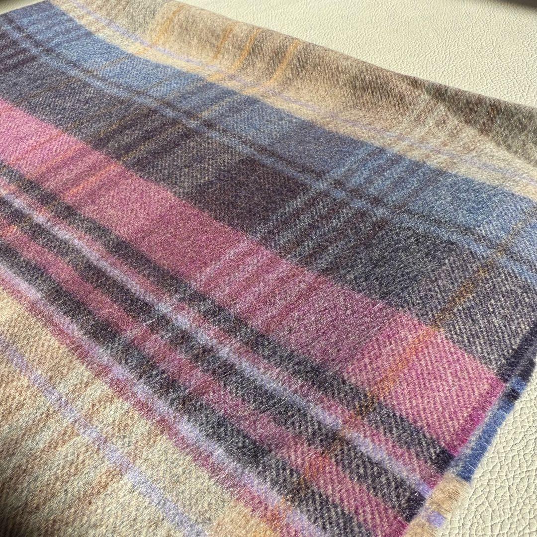 美品　ジョンストンズ　ローズアイル　大判　ストール　マフラー　カシミヤ　ピンク