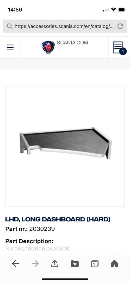 scania スカニア旧 Rシリーズ用純正オプションセンターテーブル