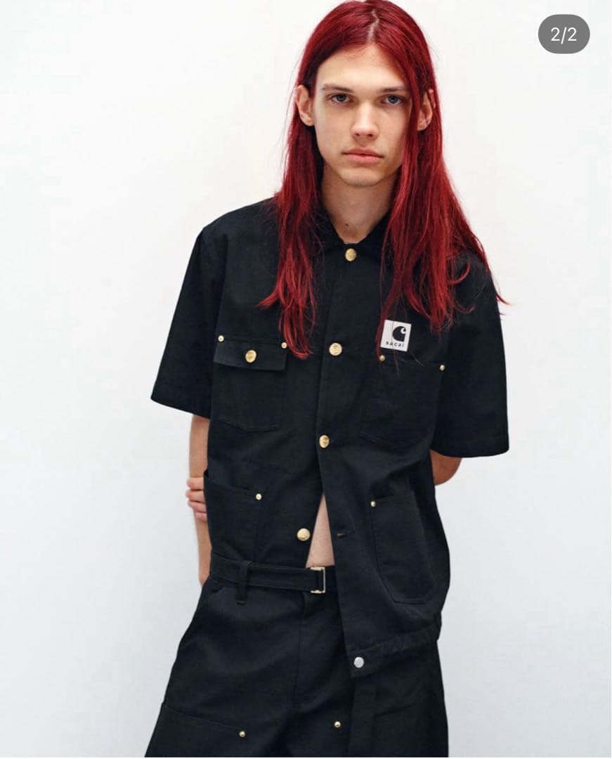 sacai × carharrt wip BLACK SIZE 3 カーブパンツ