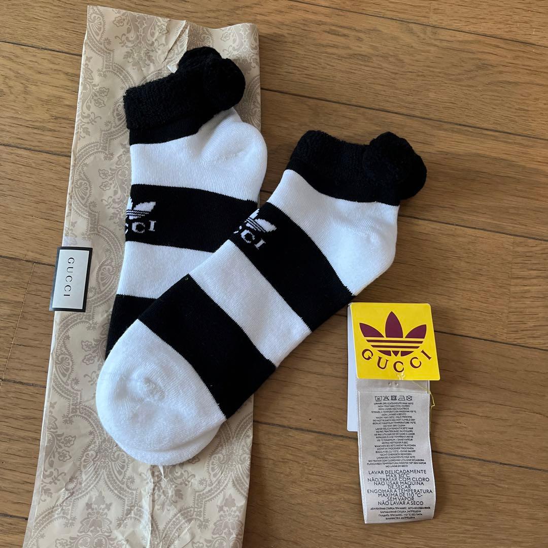 アディダス　グッチ　Gucci/adidas ボーダー　ソックス　M
