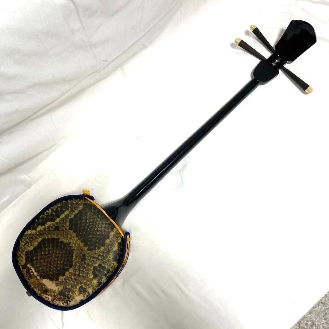 三線 沖縄 初心者 人工皮 蛇革 蛇皮 ハードケース 付属品 和楽器