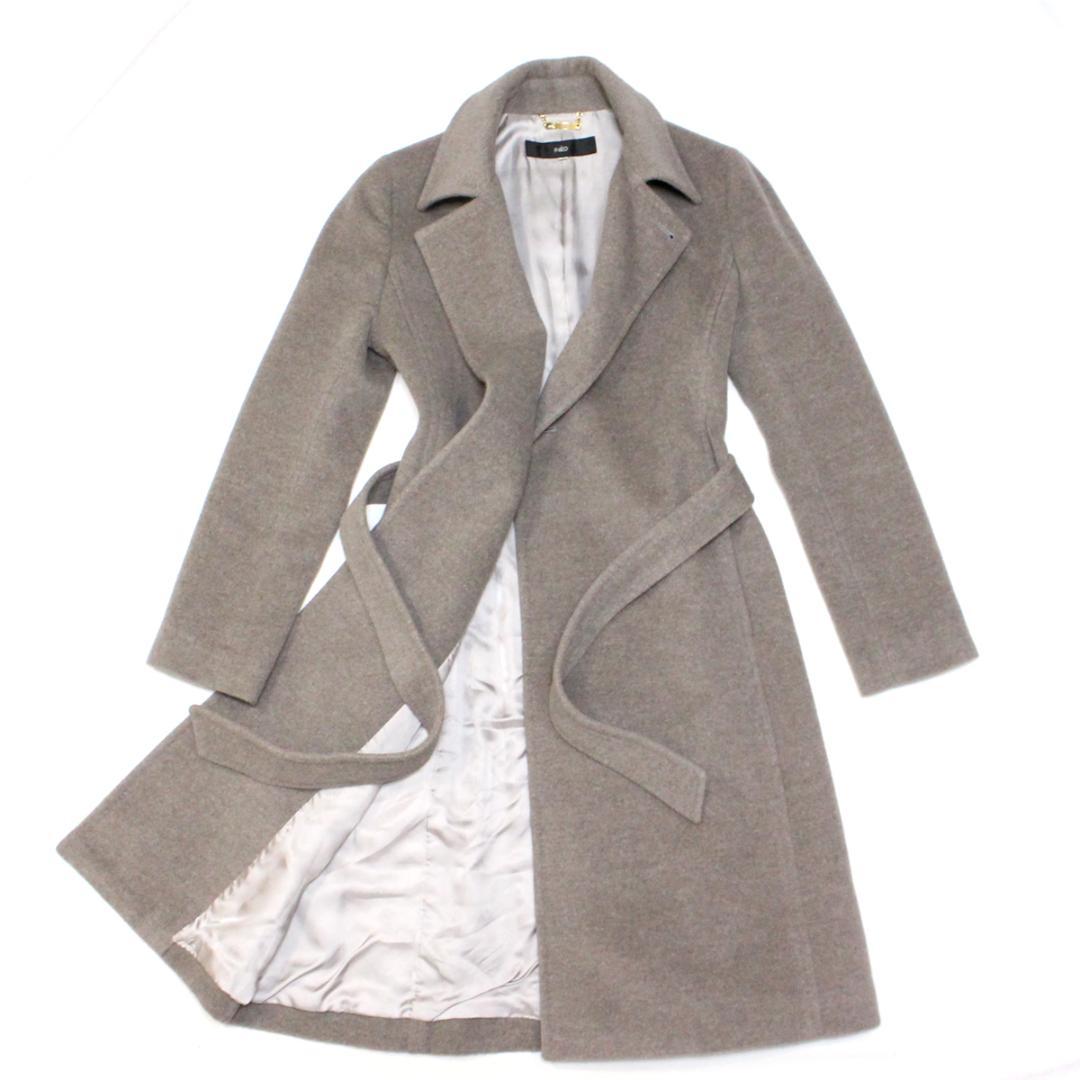 超美品INED イネド アンゴラ混 ベルト付きチェスターコート 9 ロングコート