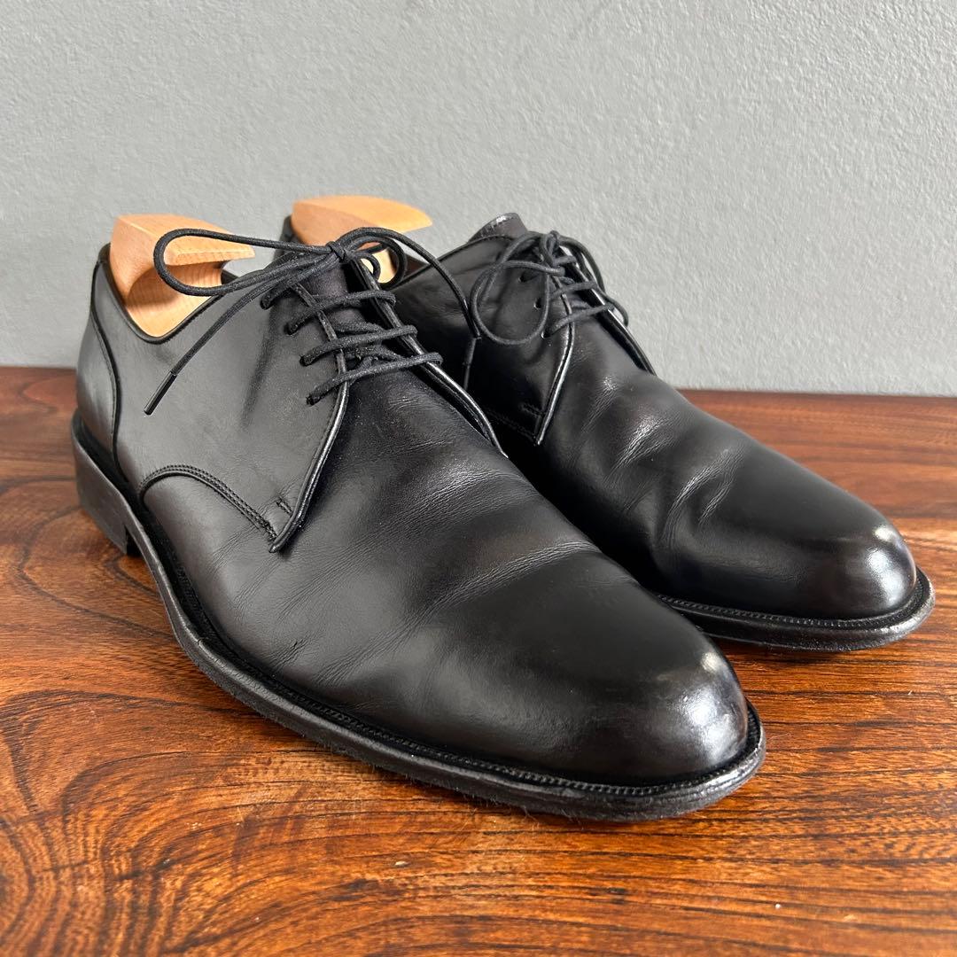 【匿名配送】 サルヴァトーレフェラガモ プレーントゥ ドレス 本革 外羽根 黒