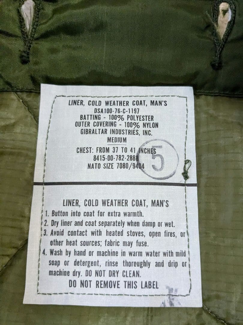 【60s】M-65 　2nd ヴィンテージ　USA製　実物　ライナー付き