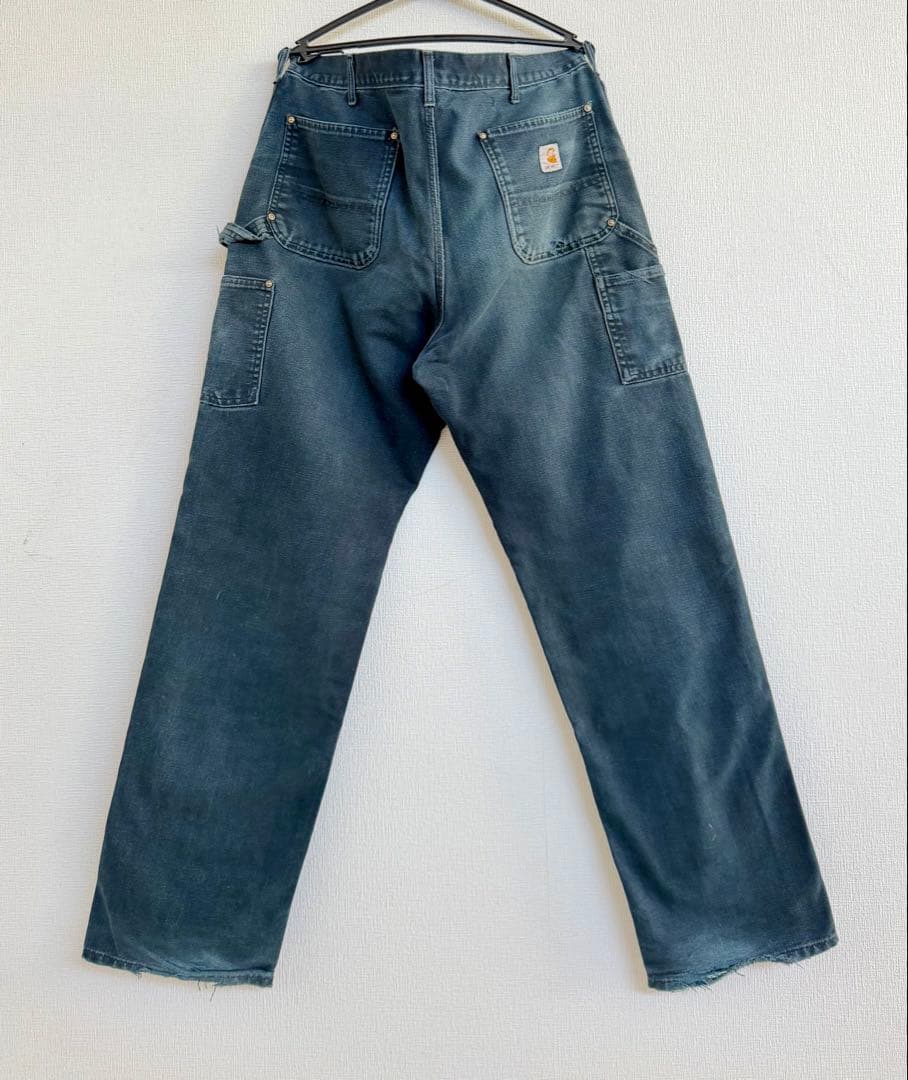 超超スペシャル 36X34 W36カーハート ダブルニー パンツ ブラック 黒