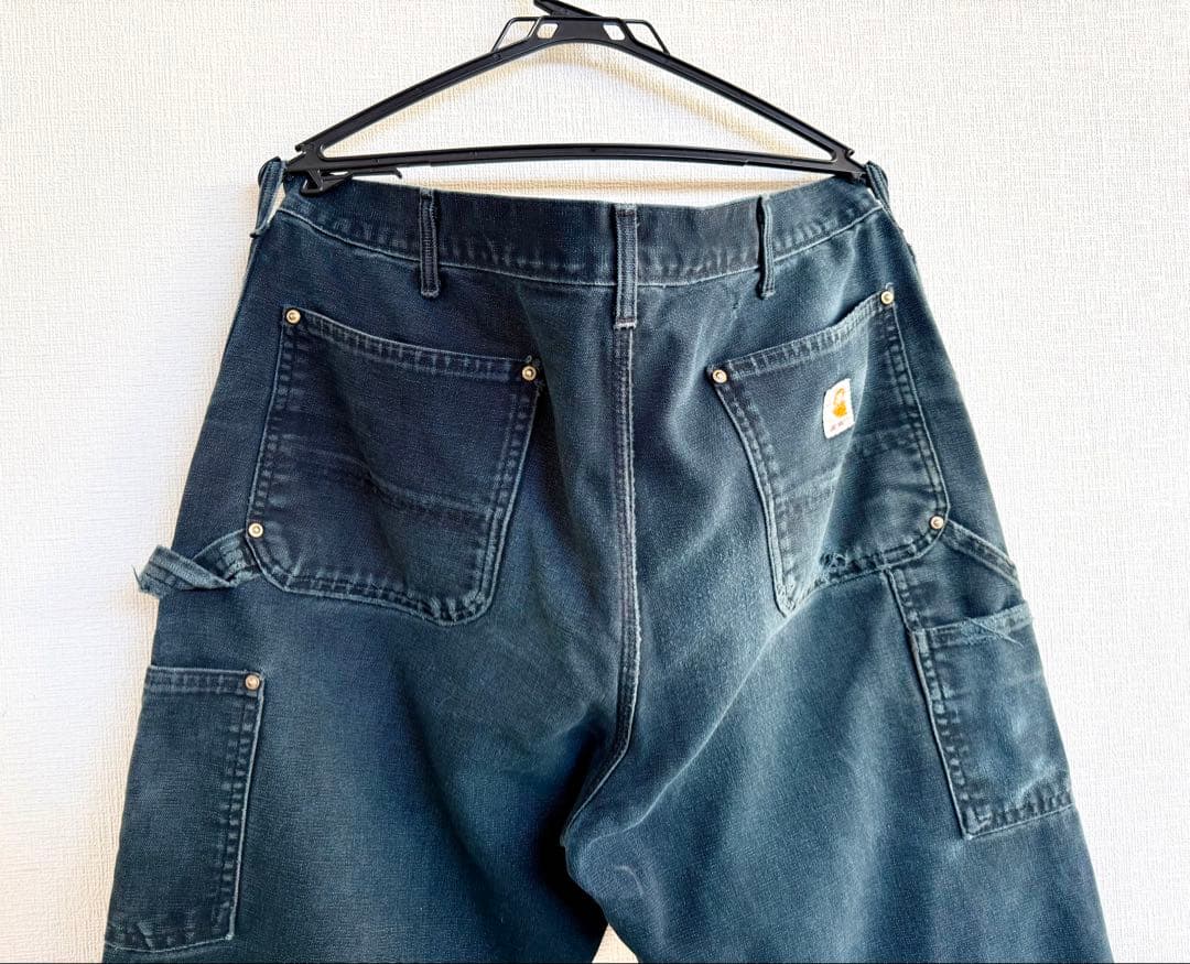 超超スペシャル 36X34 W36カーハート ダブルニー パンツ ブラック 黒