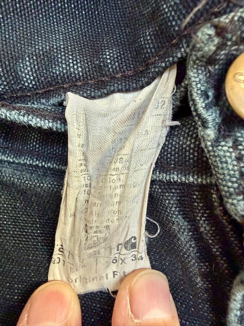 超超スペシャル 36X34 W36カーハート ダブルニー パンツ ブラック 黒