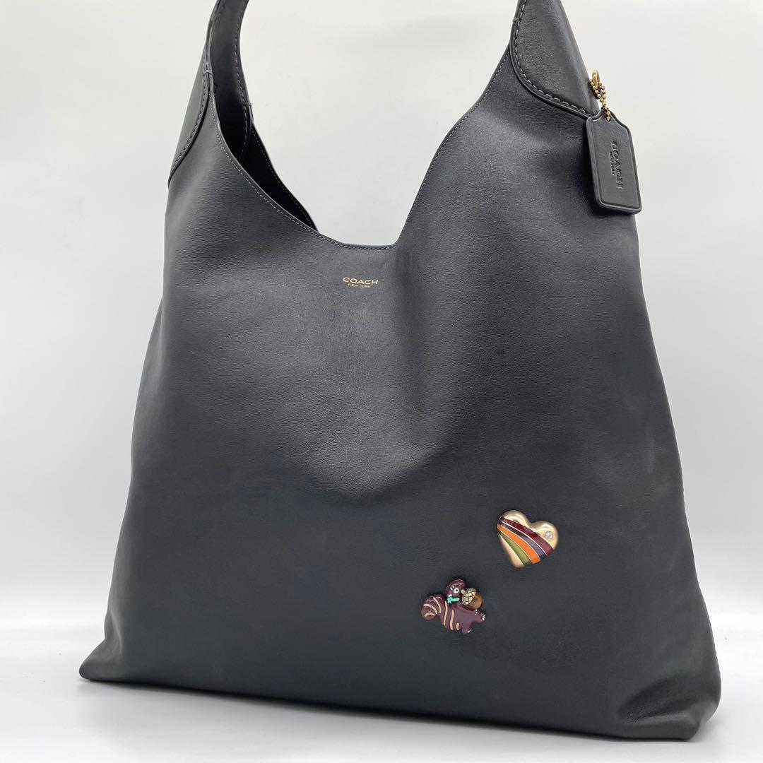 【極美品】コーチ　ブルックリン39 ワンショルダーバッグ　レザー　黒　A4可能